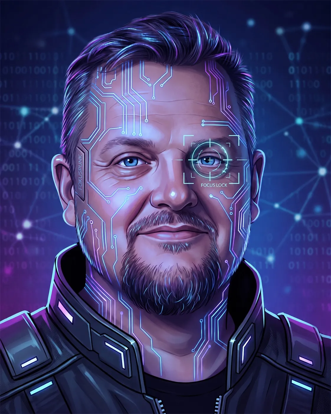 Illustriertes Porträt von Bastian Machek